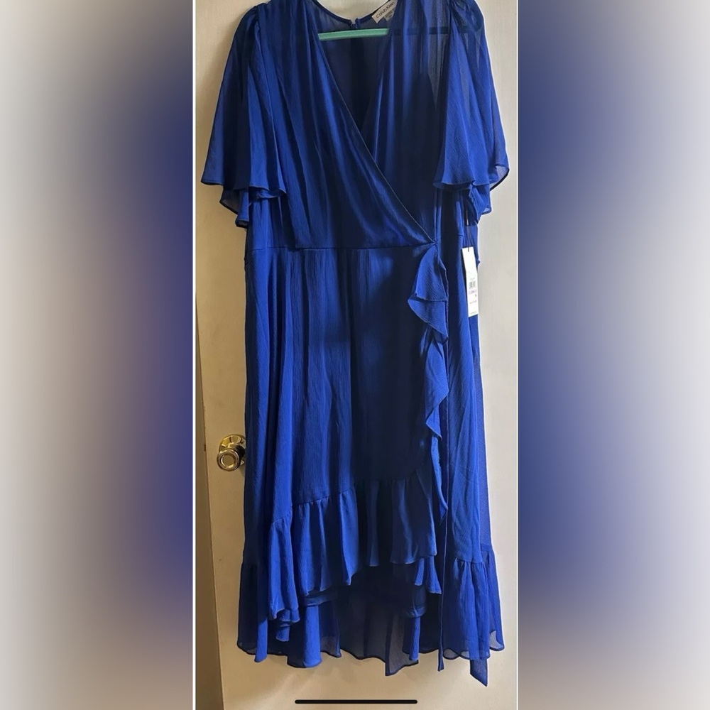 Elegant Blue Ruffle Dress